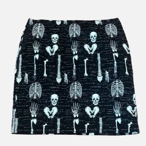 Black Skeleton Print Pencil Skirt size 18